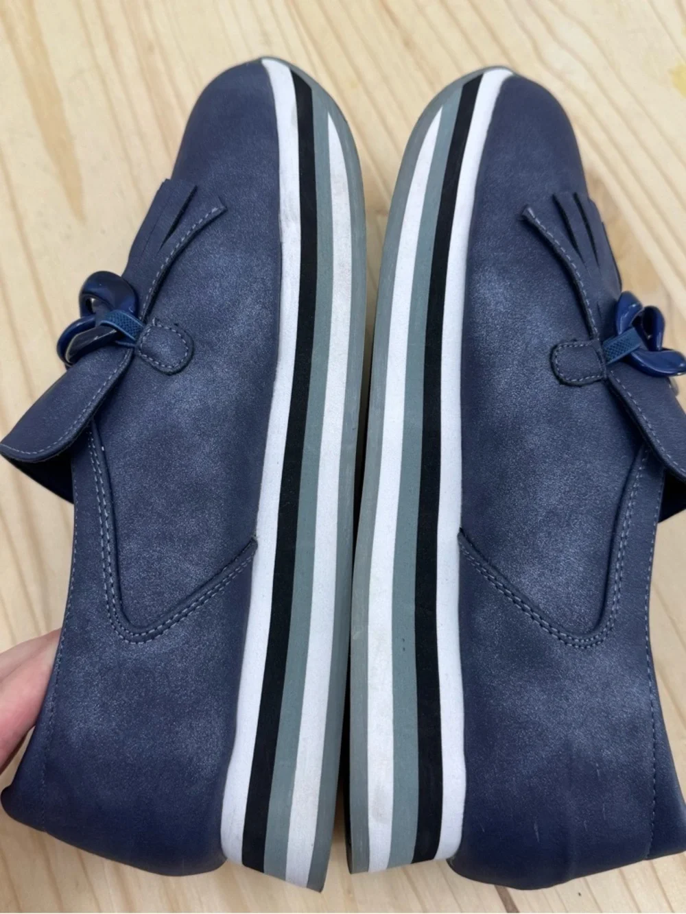 Coconuts by Matisse Bess Navy Blue Platform Loafer Sneakers Size 9M Preppy